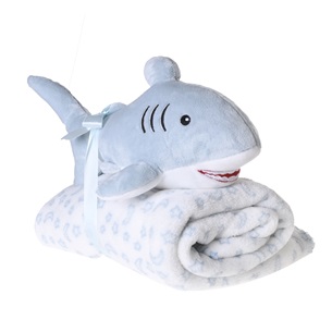 Bichinho + Manta Bebê Super Fofinhos   Ideal Para Presente Tubarão - Bene Casa