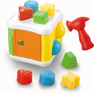 Brinquedo Bebê Cubo Diversão 12 peças com Martelinho ÚNICO - Bene Casa