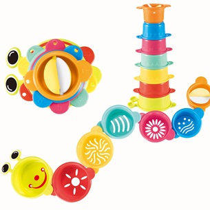 Brinquedo Bebê Empilha Potinhos 7 peças   SORTIDO - Bene Casa