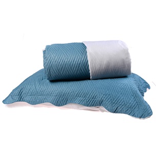 Cobre Leito Casal Dupla Face + Porta Travesseiros Bouti Rolinho Azul Cristal - Bene Casa