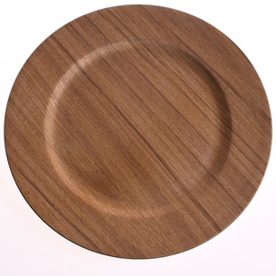 Kit 12 Sousplat 33Cm Wood Decorativos Carvalho - Tessi