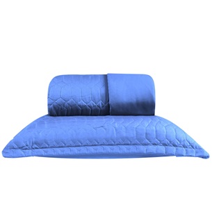 Kit Cobre Leito Casal + Portas Travesseiro Ultra Lisse Ágata Azul - Bene Casa