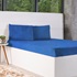 Kit Lençol + Solteiro Fronha Plush Soft Azul - Bene Casa