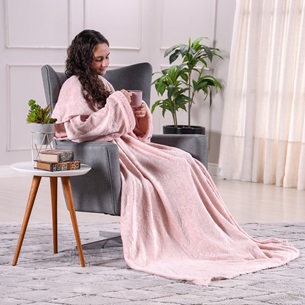Manta Cobertor Com Mangas Luxor Peles Extra Macia PEACH - Tessi