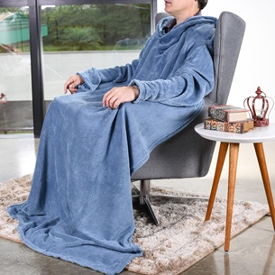 Manta Cobertor De Tv C/ Mangas 1,35M X 1,70M   Azul - Bene Casa