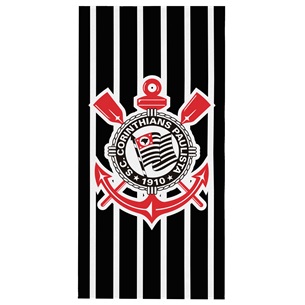 Toalha de Time Futebol Aveludada Corinthians 70cm x 1,40m ÚNICO - Bene Casa