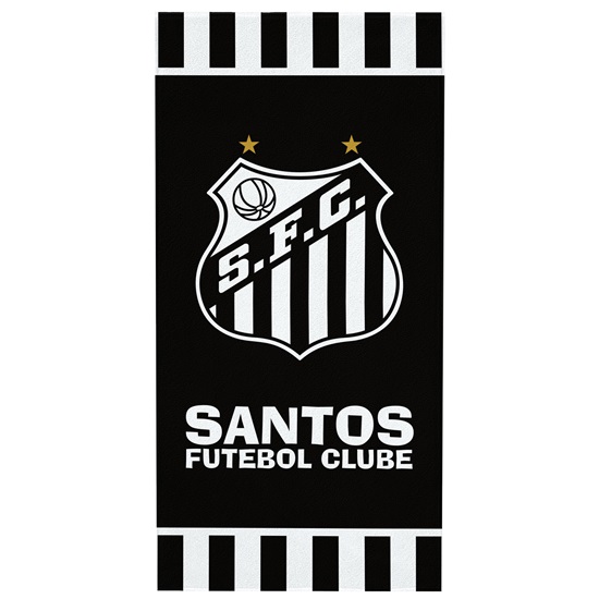 Toalha de Time Futebol Aveludada Santos 70cm x 1,40m ÚNICO - Bene Casa
